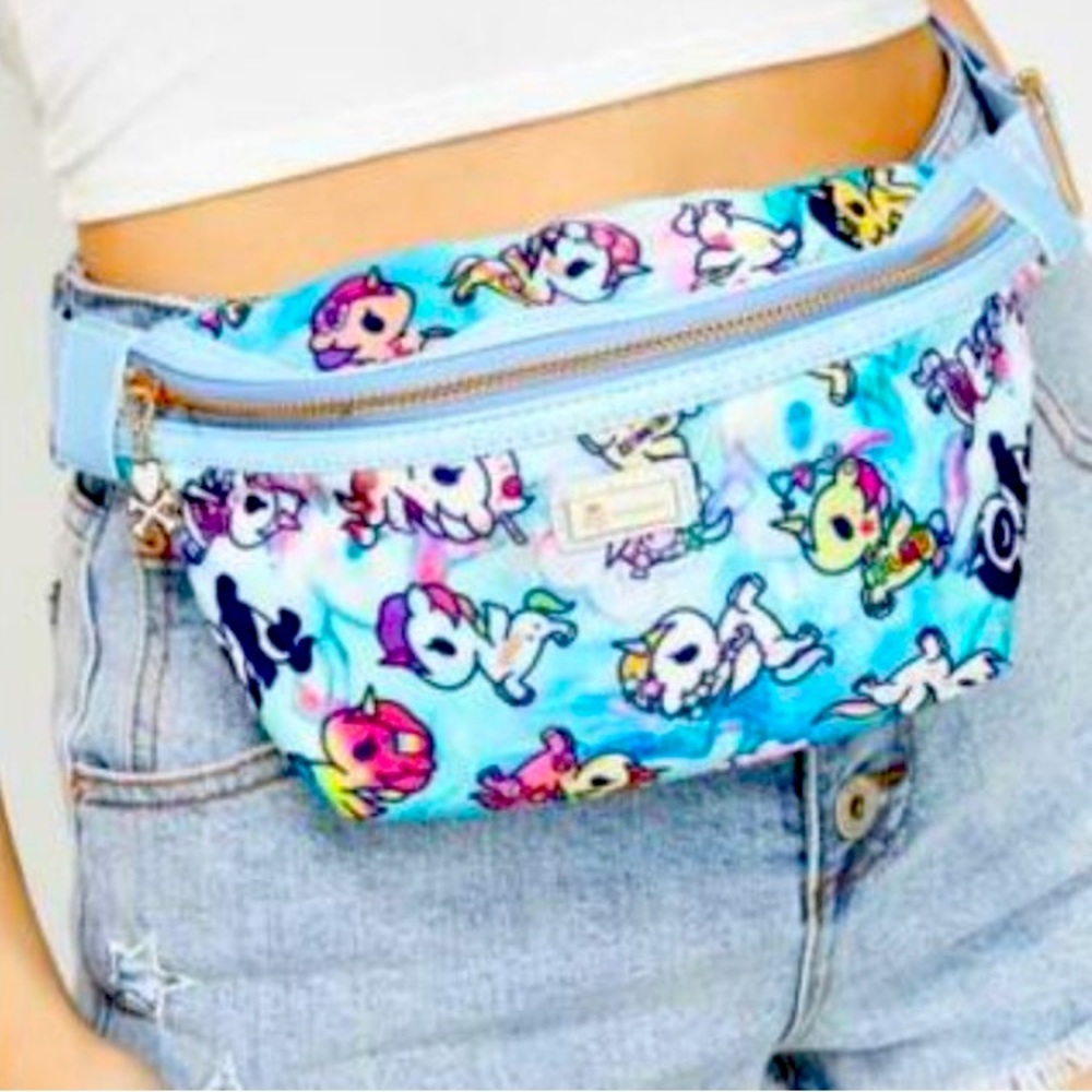 ❤️ Tokidoki Watercolor Paradise Unicorno Rainbow Fanny Pack Waist Belt Bag